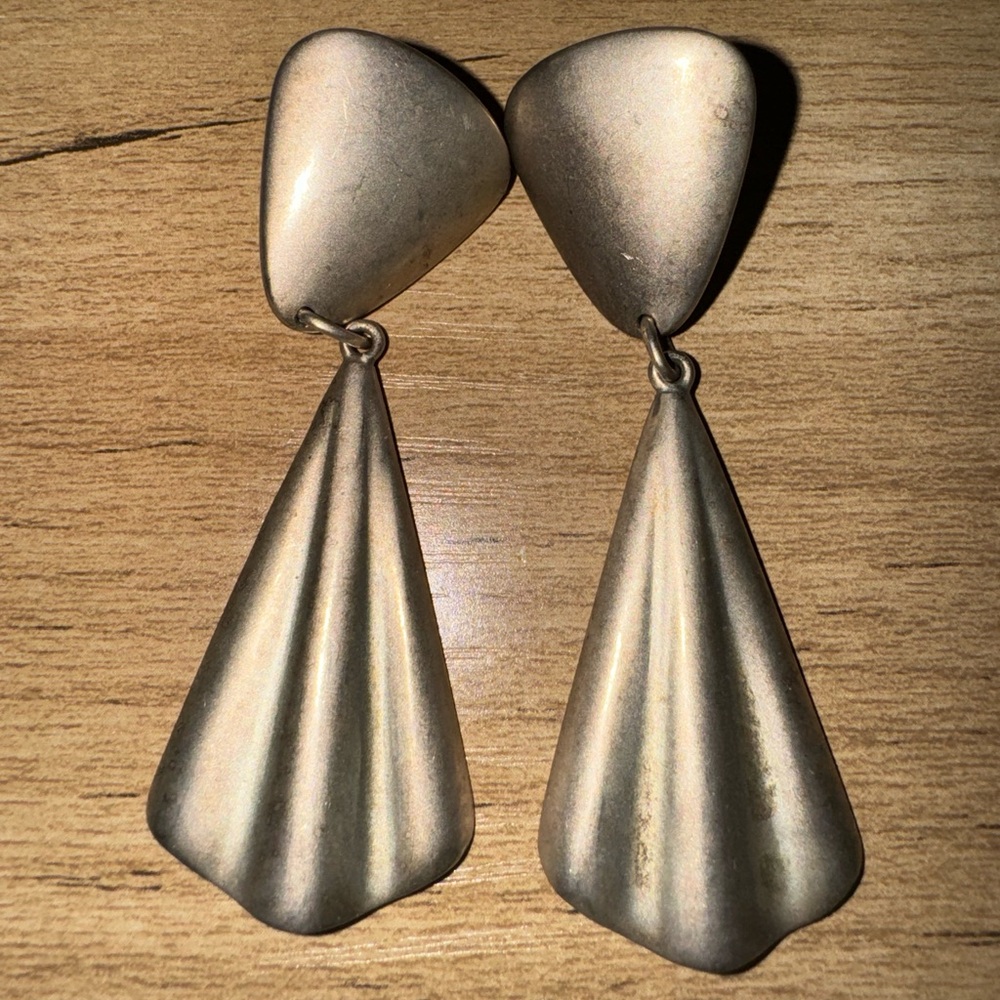 Vintage Bayanihan Sterling Silver Earrings 925 Dangle Statement Piece